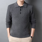 Plus Size Jacquard Sweater for Men - Autumn/Winter