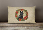 German Spitz Christmas Flowers Throw Pillow