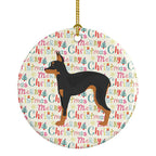 Russian Tor Terrier Merry Christmas Ceramic Ornament