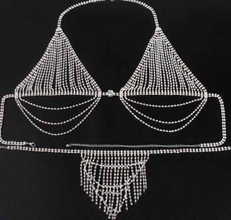 Rhinestone Bra Body Chain