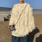 Tassel Jacquard Thick Knitted Sweater