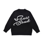 Embroidered Letter Crew Neck Sweater for Men