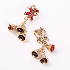 Creative Christmas Bell Bow Earrings for Gifts