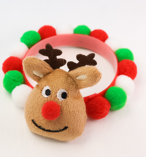 Christmas Pet Bowtie with Hair Ball for Dogs (One Piece)