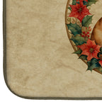 French Bulldog Christmas Flowers Dish Drying Mat