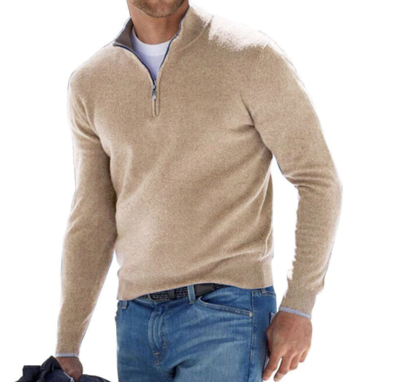 Basics™ Men's Cashmere Zip Sweater (Single Item)