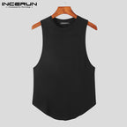 Solid Color O Neck Sleeveless Casual Men's Tank Top