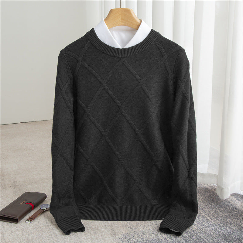 Men's Solid Color Fashion Woolen Sweater