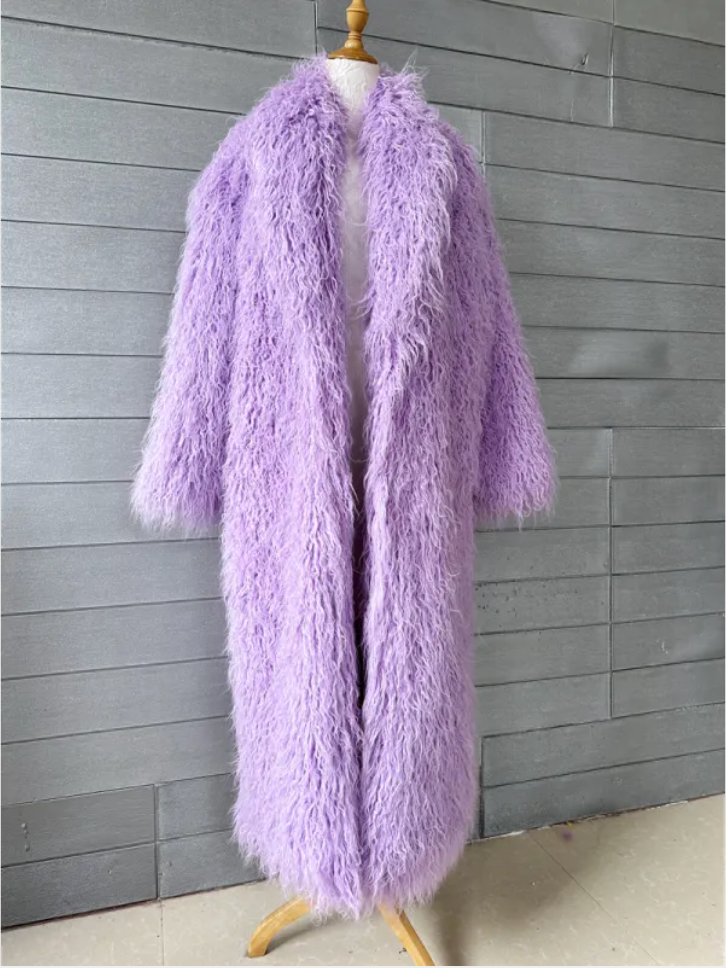 Women's Winter Leather Fur Coat