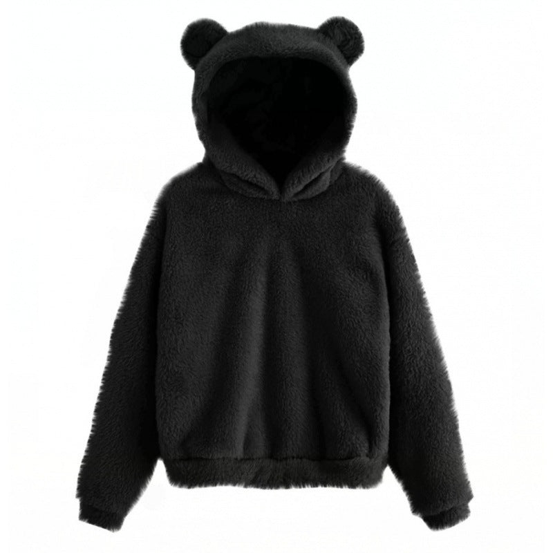 Warm and Cute Reversible Velvet Bunny Ear Hoodie | Streetwear
