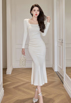 Women's Cashmere Fishtail Knitted Long Skirt