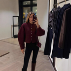 Round Neck Single Breasted Coat