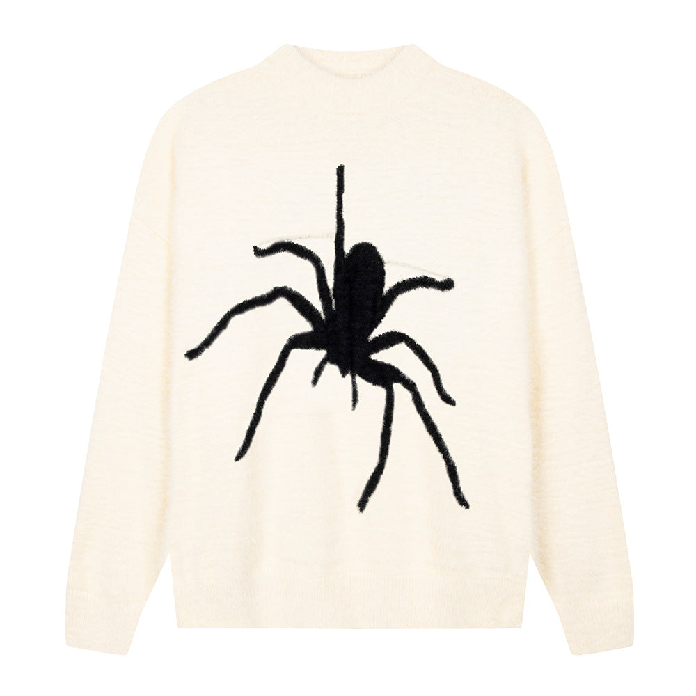 Men's Loose High Street Spider Jacquard Sweater