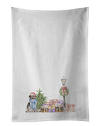 Australian Shepherd Blue Merle Smiling with Christmas Wonderland Kitchen Towel Set of 2