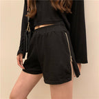Women's Loose High-Waist Zipper Shorts for Summer