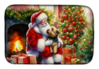 Norfolk Terrier and Santa Claus Dish Drying Mat