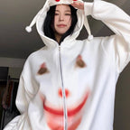 Women's Joker White Oversized Sweater