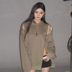 American Retro Women’s Hooded Sweater with Zipper