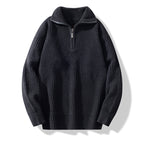 Loose Striped Half Cardigan Pullover Sweater | Streetwear