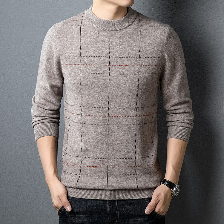 Men's Padded Semi-Turtleneck Wool Coat