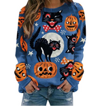 Halloween Women's Printed Long Sleeve Sweater