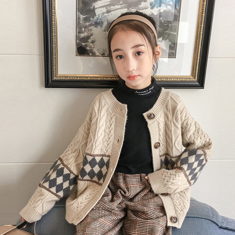 Autumn Knitted Cardigan for Kids