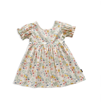 Girls Summer Short Sleeve Floral Print Dress