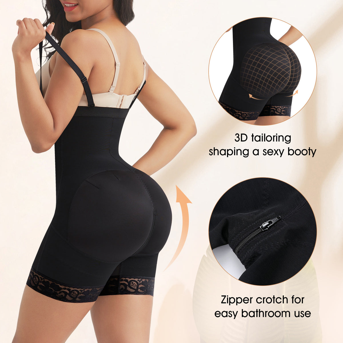 Butt Lifter Shaper Panties with Front Zipper