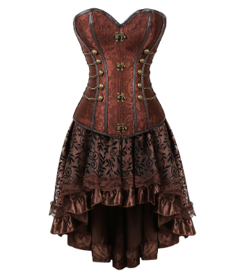 Brown Corset Two-Piece Set - Factory Direct Supply