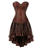 Brown Corset Two-Piece Set - Factory Direct Supply
