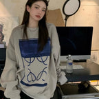Mid-Length Women's Loose Slimming Pullover Sweater | Streetwear