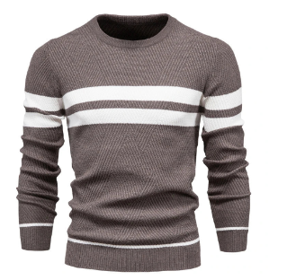 Men's Striped Sweater for Autumn/Winter (One Piece)