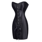Shaping Bodysuit with PU Dress for Body Sculpting