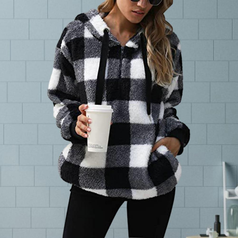 Cozy Women's Plush Hoodie with Drawstring for Fall/Winter | Streetwear