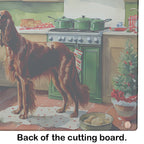 Irish Setter Christmas Cookies Glass Cutting Board