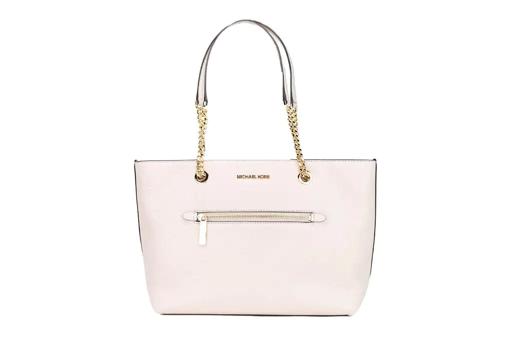 Michael Kors Jet Set Medium Powder Blush Zip Chain Tote | Organic Cotton
