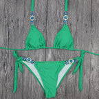 Crystal Strappy Swimsuit Swimwear Set