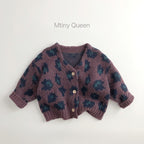 Versatile Leopard Print Mohair Cardigan for Kids