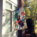 Chocolate Labrador Retriever Christmas House Flag