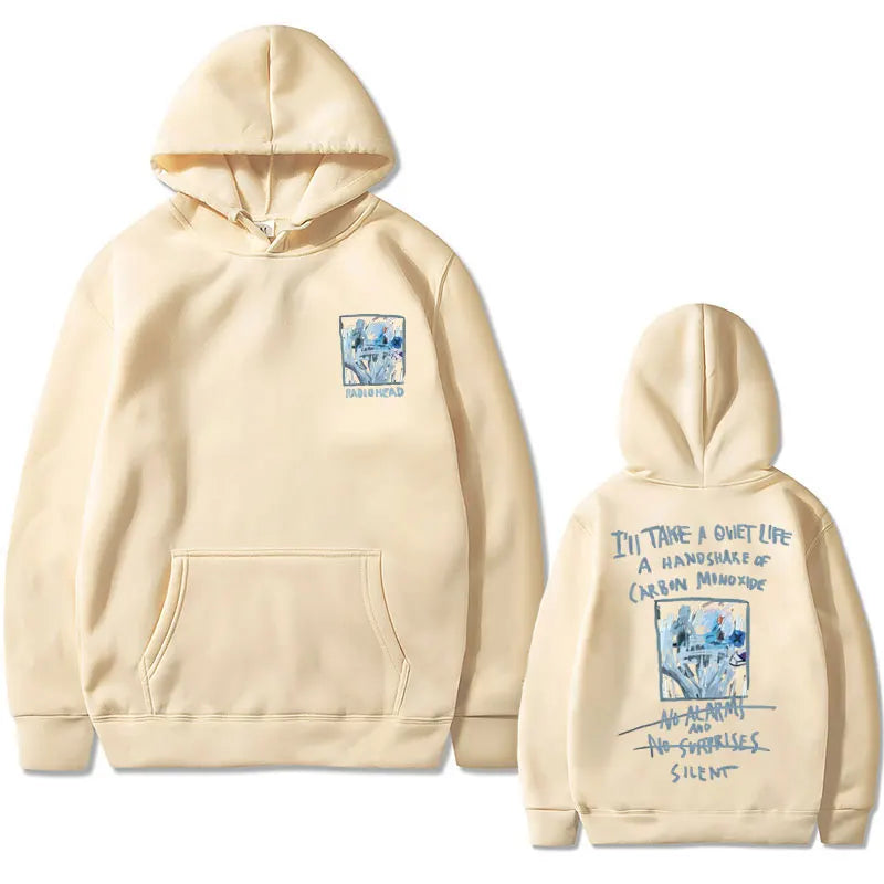 Radiohead "No Surprises" Album Print Oversized Hoodie | Streetwear