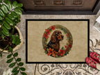 Field Spaniel Christmas Flowers Doormat