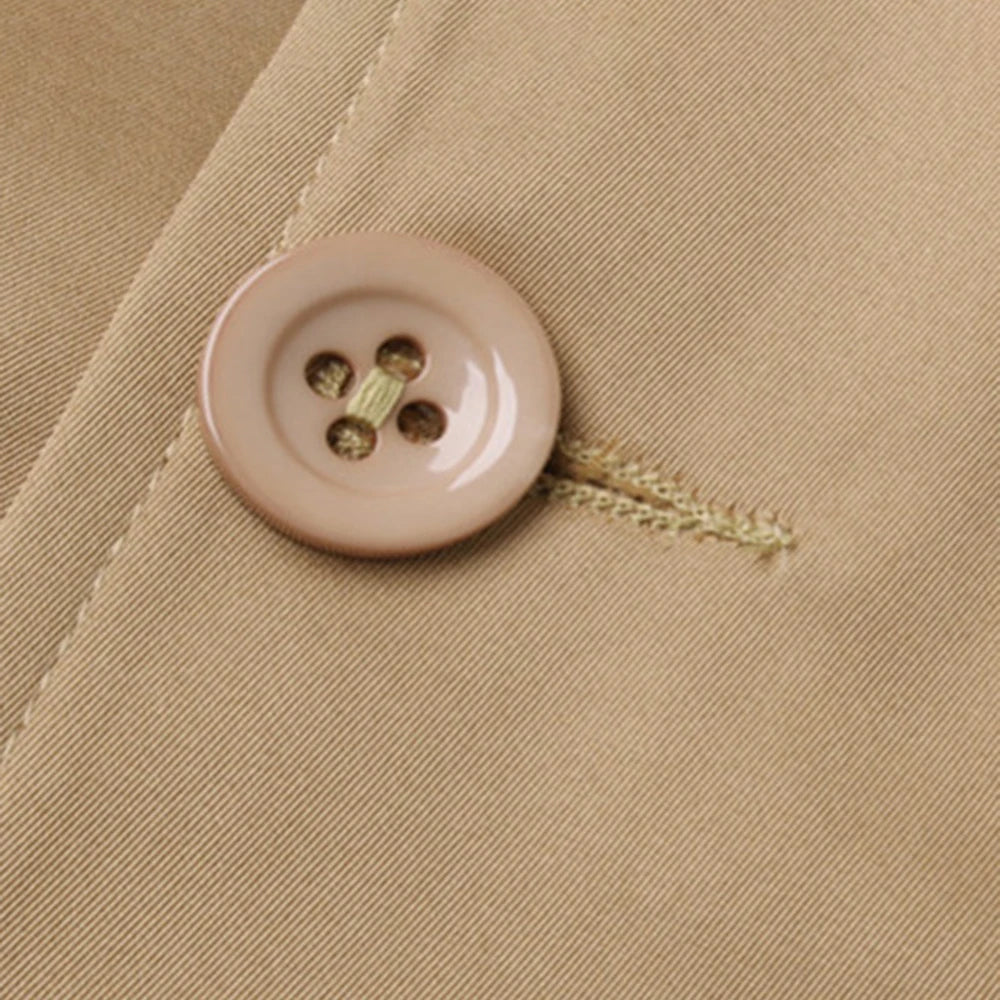 Elegant British Men's Mid-Length Double-Breasted Coat