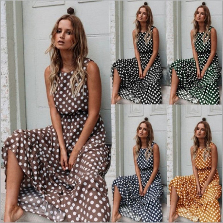2024 Spring Summer Fashion Floral Polka Dot Dress