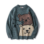 Bear Couple Loose Knit Sweater for Men and Women