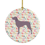 Weimaraner Merry Christmas Ceramic Ornament