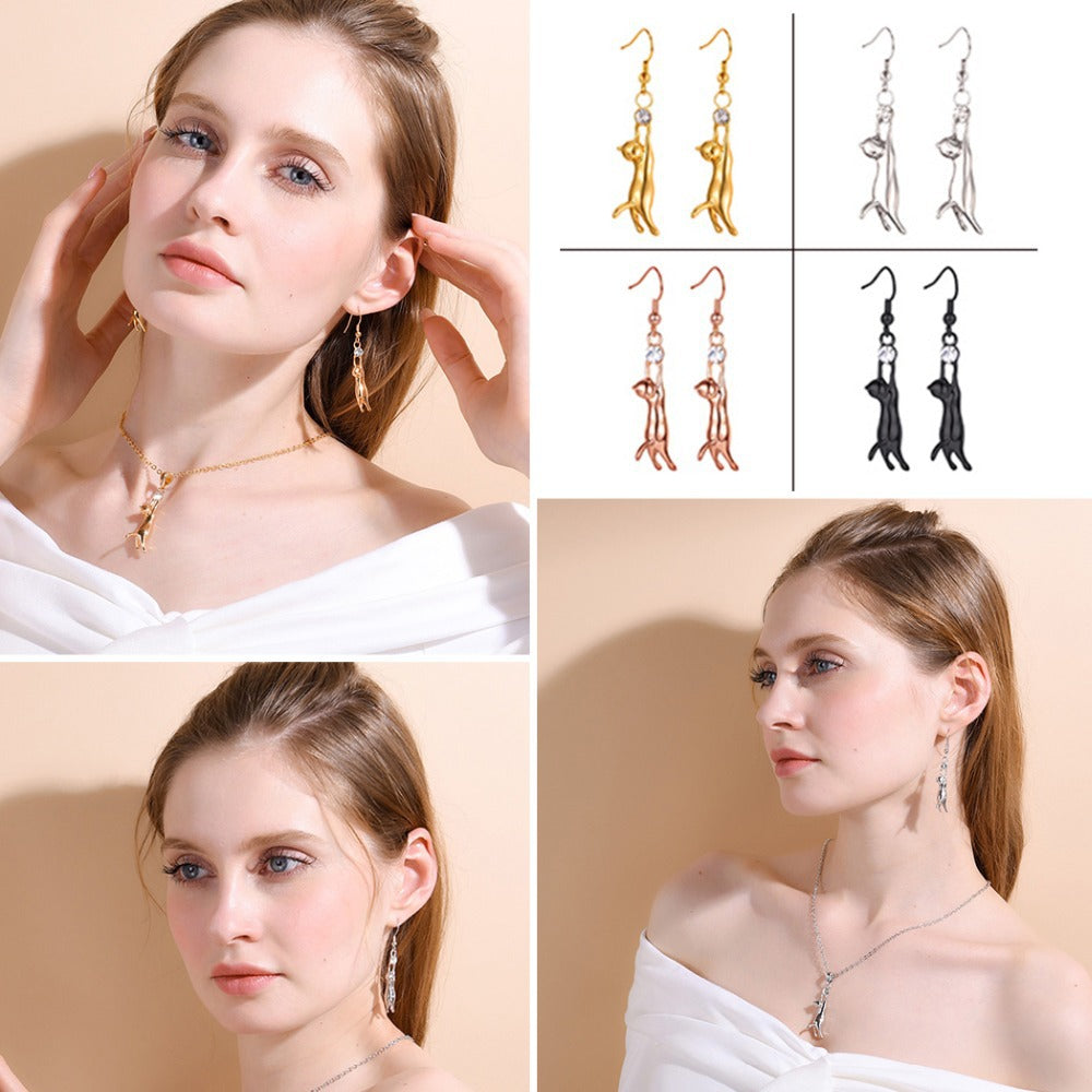Cat Earrings in 18K Gold-Plated Brass