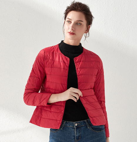 Women's Puffer Jacket with Button Closure (One Piece)