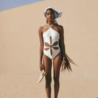 Backless Cutout Halter Women's One-Piece Swimsuit