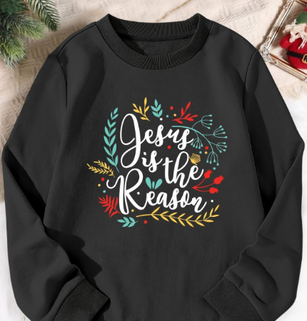 Christmas Printed Girls' Sports Sweater