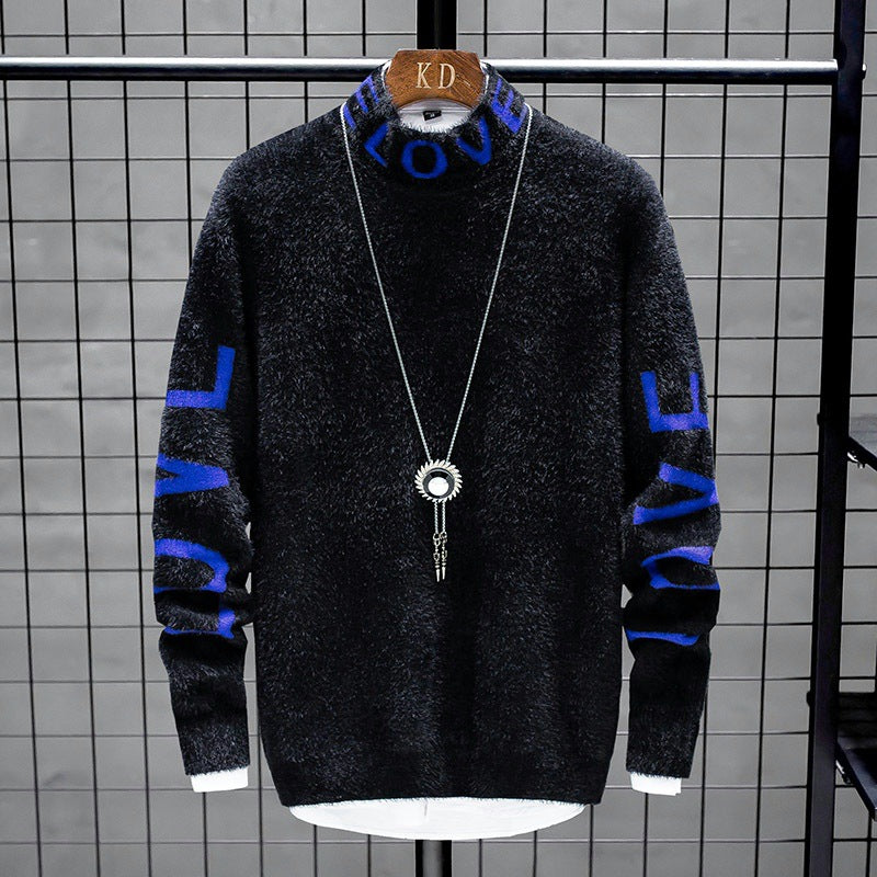 Men's High Neck Loose Fit Personalized Sweater
